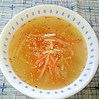 節約レシピ☆大根人参皮スープ☆